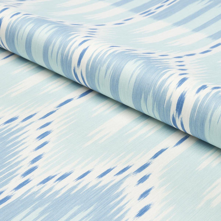 Bukhara Ikat Sky And Aqua 176085 by Schumacher Designer Fabric Ikats 13.12" - Swanky Fabrics -