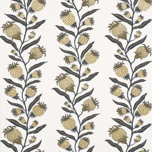 Schumacher Wallpaper Thistle Vine Black & Gold 5015481