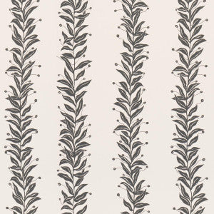 Schumacher Wallpaper Tendril Stripe Black & Cream 5015490