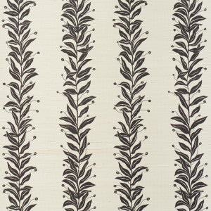 Schumacher Wallpaper Tendril Stripe Sisal Black & Cream 5015562