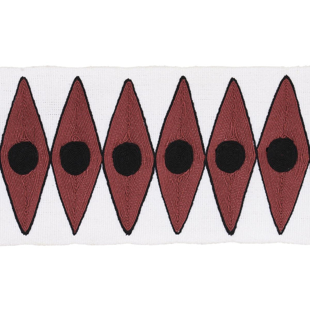 Backgammon Tape Red 181221 by Schumacher Designer Trim Mary Mcdonald - Swanky Fabrics -