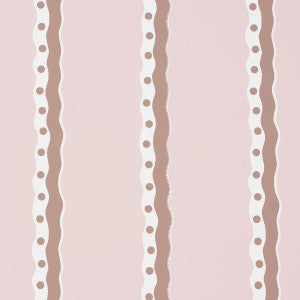 Schumacher Wallpaper Rousseau Stripe Cocoa & Blush 5015741
