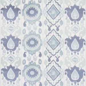 Schumacher Fabric Elizia Ikat Mineral And Indigo 179053