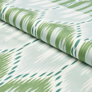 Schumacher Fabric Bukhara Ikat Mineral And Leaf 176086