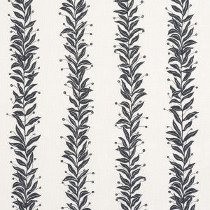 Schumacher Fabric Tendril Stripe Indoor/Outdoor Black & Cream 181671
