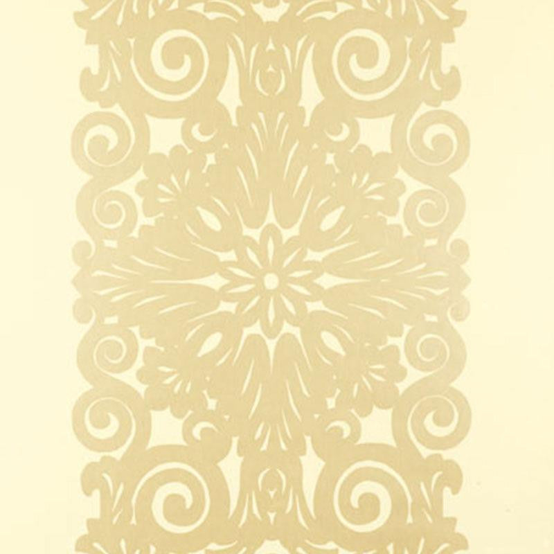 Graphic Panel Stripe Champagne Shimmer 5003203 by Schumacher Designer Wallpaper 27.0" - Swanky Fabrics -
