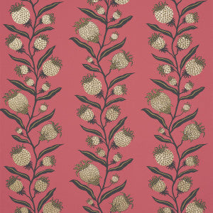 Schumacher Wallpaper Thistle Vine Red & Gold 5015480