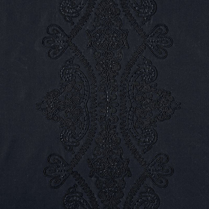 Castille Jet 69720 by Schumacher Designer Fabric Couture 40% Cotton, 36% Viscose, 24% Silk - Horizontal: 25.5 and Vertical: 15 54 - Swanky Fabrics -