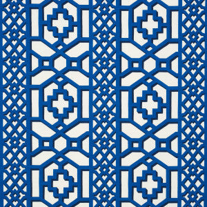 Schumacher Fabric Zanzibar Trellis Navy 175749