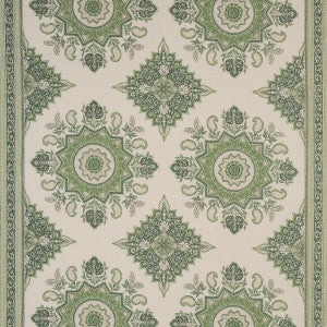 Schumacher Fabric Montecito Medallion Leaf Green 176485