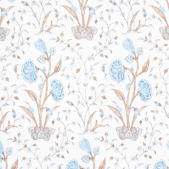 Khilana Floral Sky 178334 by Schumacher Designer Fabric Jacaranda 6.75" - Swanky Fabrics -