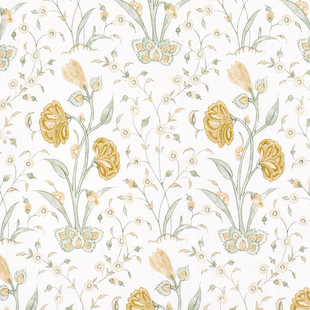Khilana Floral Marigold 178333 by Schumacher Designer Fabric Jacaranda 6.75" - Swanky Fabrics -