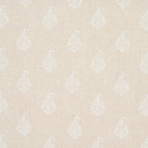 Schumacher Fabric Kerala Paisley White On Neutral 181350