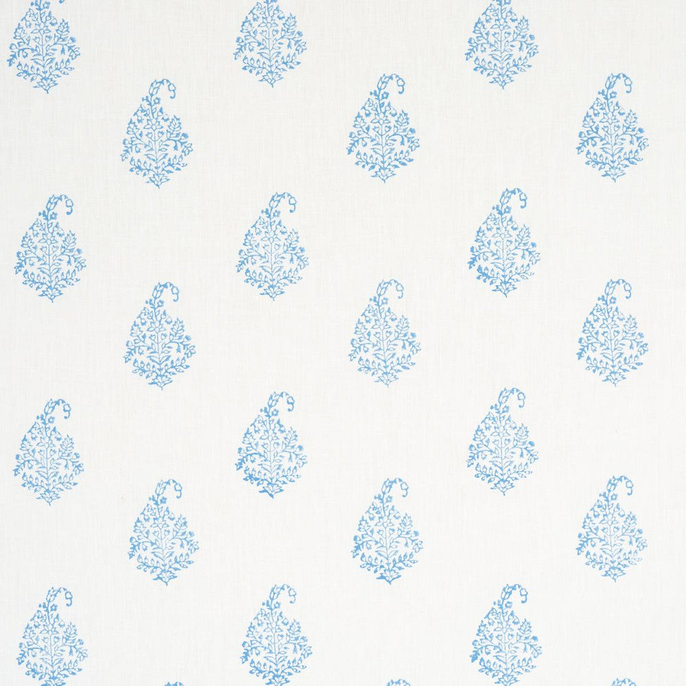 Kerala Paisley Blue 181352 by Schumacher Designer Fabric Jacaranda 6.5" - Swanky Fabrics -