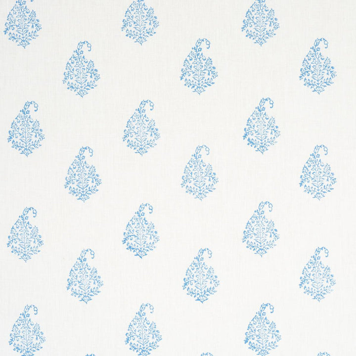 Kerala Paisley Blue 181352 by Schumacher Designer Fabric Jacaranda 6.5" - Swanky Fabrics -