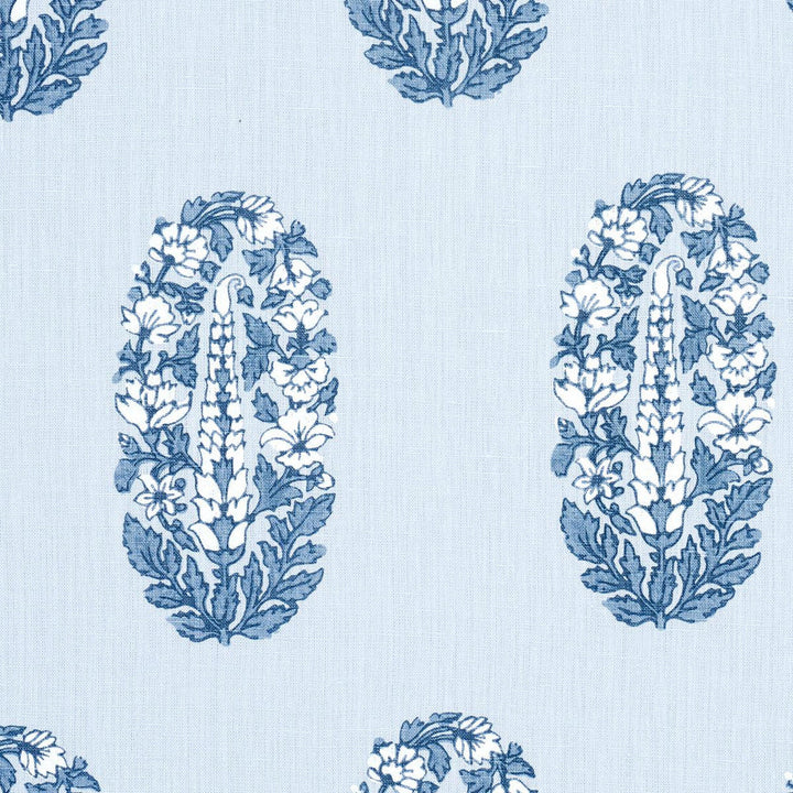 Askandra Flower Chambray 181360 by Schumacher Designer Fabric Jacaranda 7.0" - Swanky Fabrics -