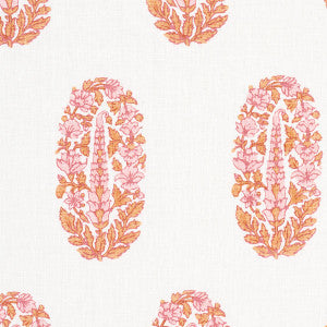 Schumacher Fabric Askandra Flower Tangerine 181362