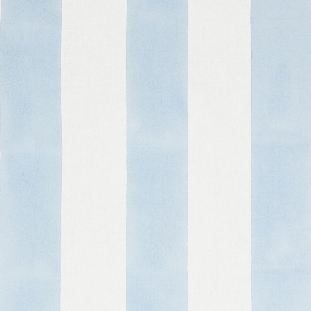 Wide Hand Block Stripe Blue 181810 by Schumacher Designer Fabric Molly Mahon 10.75" - Swanky Fabrics -
