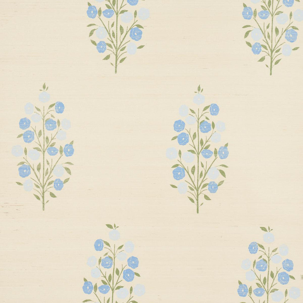 Josepha Sisal Blue 5013710 by Schumacher Designer Wallpaper Jacaranda 17.0" - Swanky Fabrics -