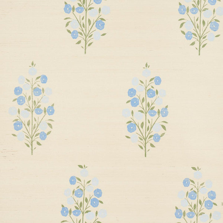 Josepha Sisal Blue 5013710 by Schumacher Designer Wallpaper Jacaranda 17.0" - Swanky Fabrics -