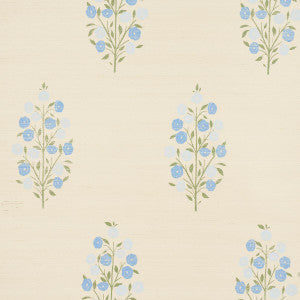Schumacher Wallpaper Josepha Sisal Blue 5013710