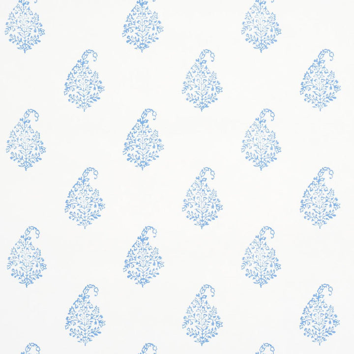 Kerala Paisley Ii Blue 5015211 by Schumacher Designer Wallpaper Jacaranda 5.38" - Swanky Fabrics -