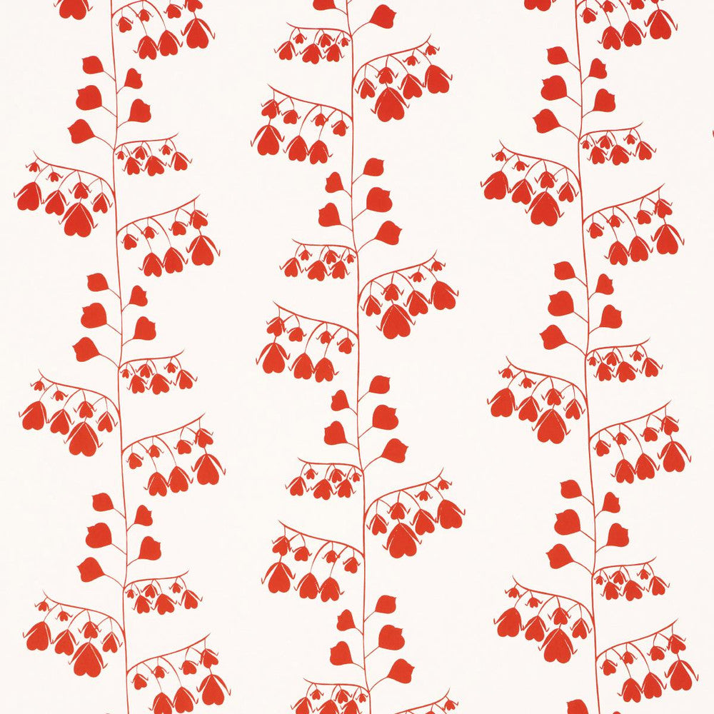 Bleeding Hearts Red 5015861 by Schumacher Designer Wallpaper Peg Norriss 18.0" - Swanky Fabrics -