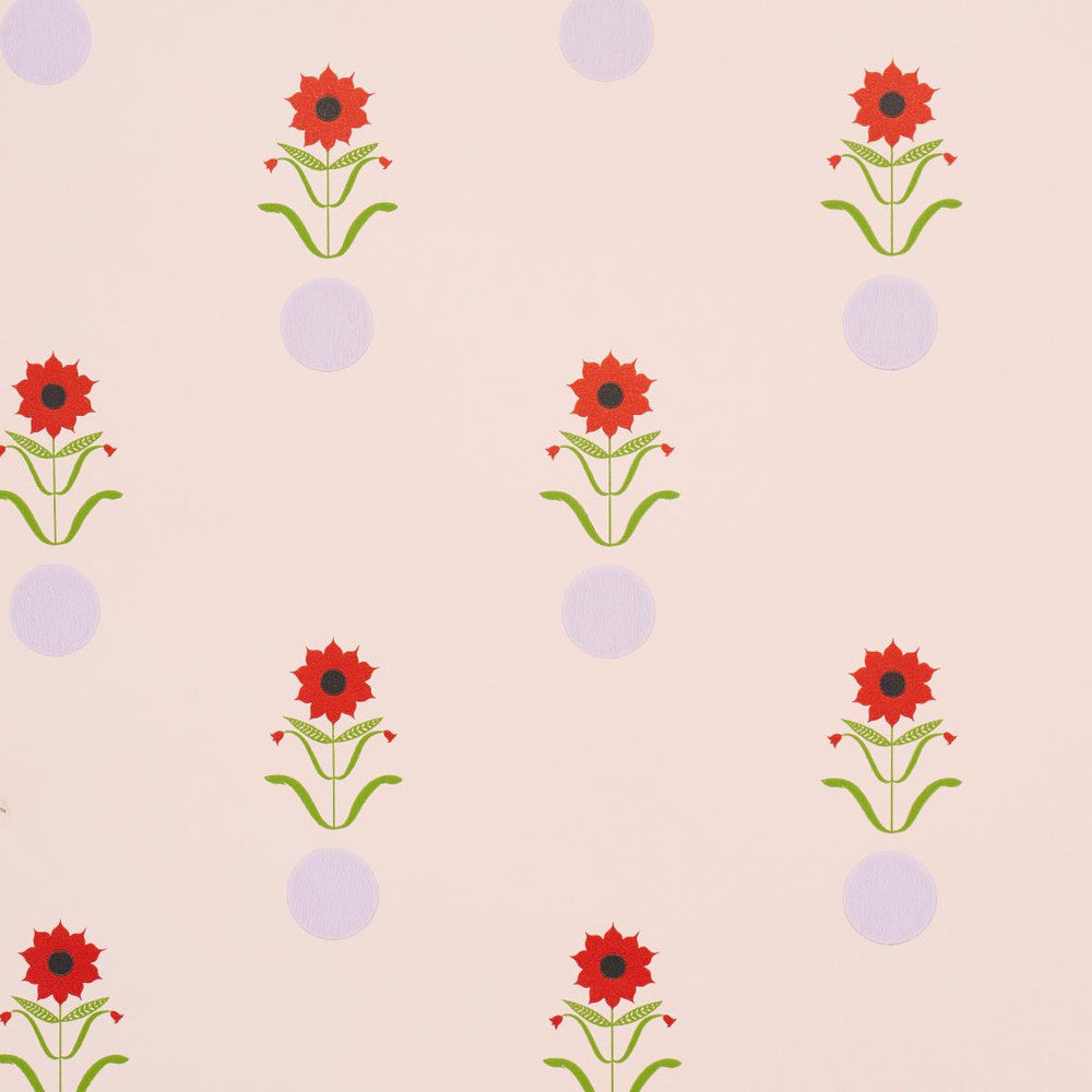 Forget Me Dots Pink 5015881 by Schumacher Designer Wallpaper Peg Norriss 20.5" - Swanky Fabrics -