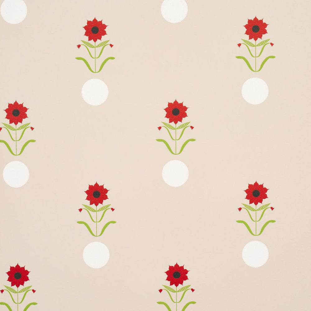 Forget Me Dots Neutral 5015880 by Schumacher Designer Wallpaper Peg Norriss 20.5" - Swanky Fabrics -
