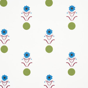Schumacher Wallpaper Forget Me Dots Blue & Plum 5015882