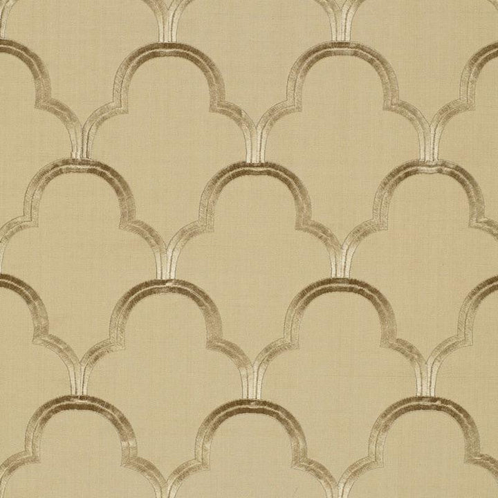 Scallop Embroidery Sesame 64321 by Schumacher Designer Fabric Modern Glamour 5.5" - Swanky Fabrics -