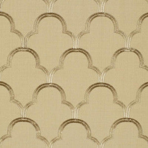Schumacher Fabric Scallop Embroidery Sesame 64321