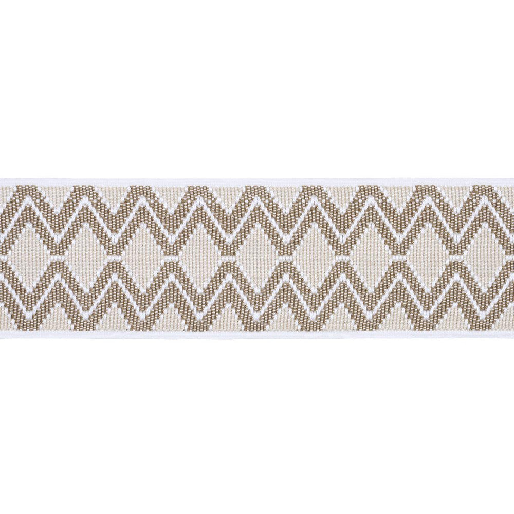 Pinula Tape Oyster 84103 by Schumacher Designer Trim A Rum Fellow 2.62" - Swanky Fabrics -