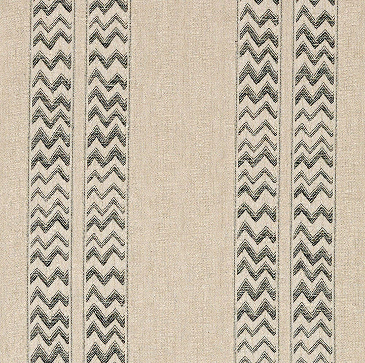 Kudu Stripe Black 69970 by Schumacher Designer Fabric Tribal Chic See Sample ITALY - </p><p>Repeat: Horizontal: 28" (71CM) and Vertical: 9 7/8" (25CM) 56" (142CM) - Swanky Fabrics -