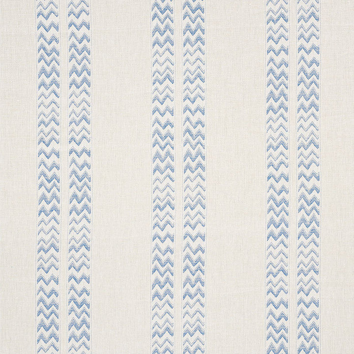 Kudu Stripe Blue 69971 by Schumacher Designer Fabric Tribal-Chic 100% Linen - Horizontal: 28 and Vertical: 9.875 56 - Swanky Fabrics -