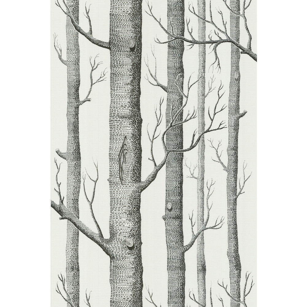 Woods Onyx/White by Cole & Son Designer Wallcovering COLE & SON NEW CONTEMPORARY II PAPER - 100% United Kingdom - Horizontal: - and Vertical: 28.3 20.5 - Swanky Fabrics -
