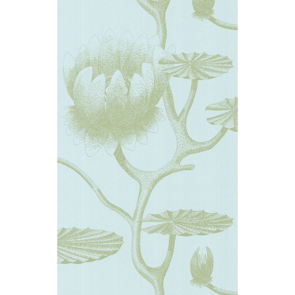 Lily Sage/Pale Blue by Cole & Son Designer Wallcovering COLE & SON NEW CONTEMPORARY II PAPER - 100% United Kingdom - Horizontal: - and Vertical: 30 20.5 - Swanky Fabrics -