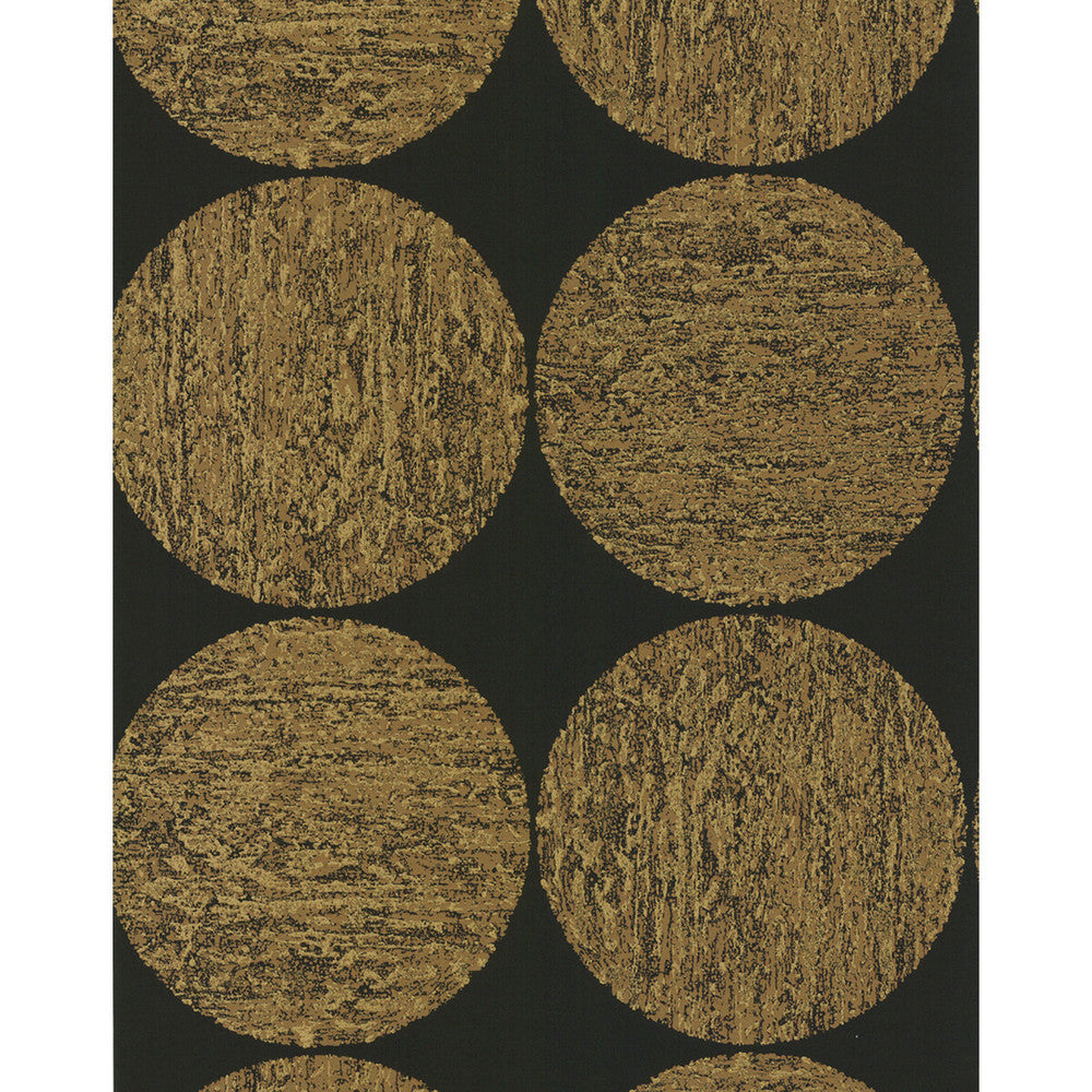 Luna Gold/Onyx by Cole & Son Designer Wallcovering COLE & SON NEW CONTEMPORARY II PAPER - 100% United Kingdom Horizontal: 20.5 and Vertical: 20.5 - Swanky Fabrics -