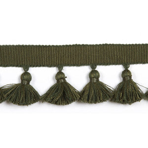 Europatex Fabric Hellenic Key Tassel Fringe Caper