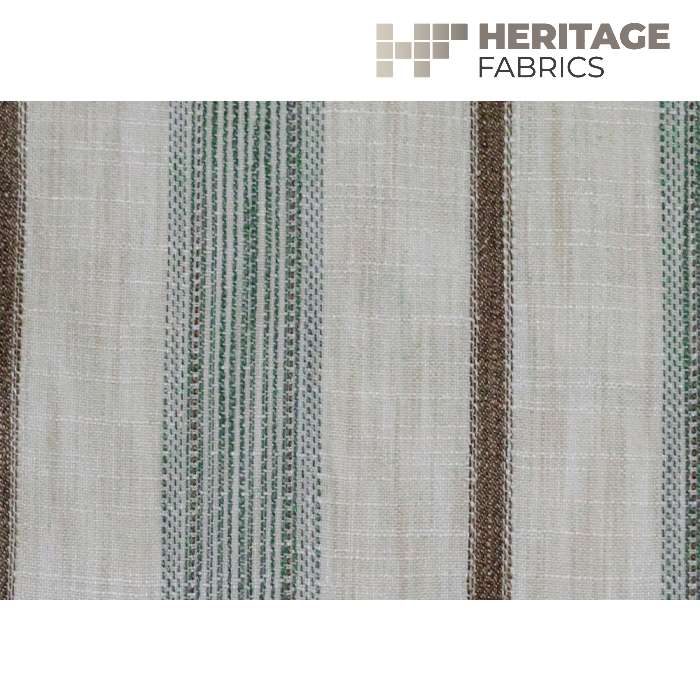 Trafalgar Stripe Jade by Heritage Fabric - 100% Polyester India 36,000 Horizontal: 6" and Vertical: N/A 54" - Fabric Carolina -