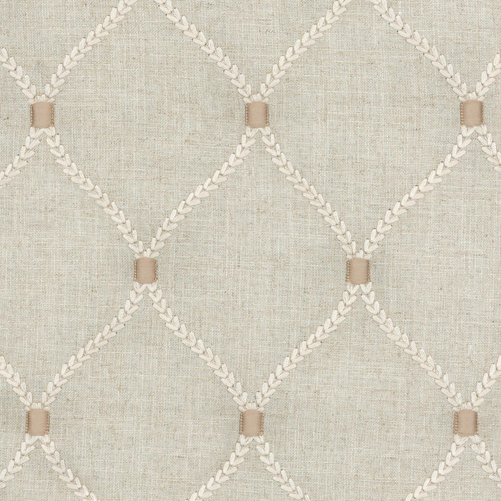 Deane Embroidery Flax 700094 by Williamsburg Designer Fabric - 70% Rayon 30% Linen Embroid:100% Rayon INDIA 39000 Horizontal: 4.25 and Vertical: 6.25 54 - Swanky Fabrics -