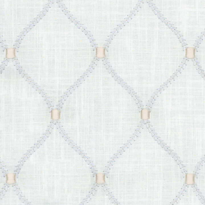 DEANE EMBROIDERY STERLING 700096 by Williamsburg Designer Fabric - 55% LINEN 45% COTTON India 39000 Horizontal: 6.25 and Vertical: 4.25 54 - Swanky Fabrics -