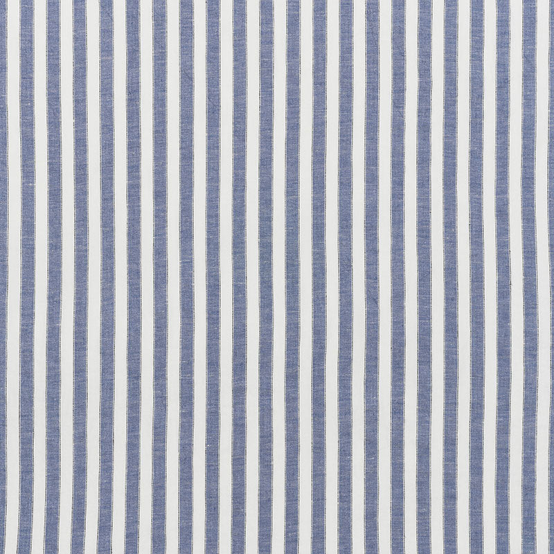 Regatta Linen Stripe Chambray 70030 by Schumacher Designer Fabric ESSENTIALS: SHEERS & CASEMENTS I See Sample ITALY LIGHT DUTY </p><p>Repeat: Horizontal: - and Vertical: 1" (3CM) 118" (300CM) - Swanky Fabrics -