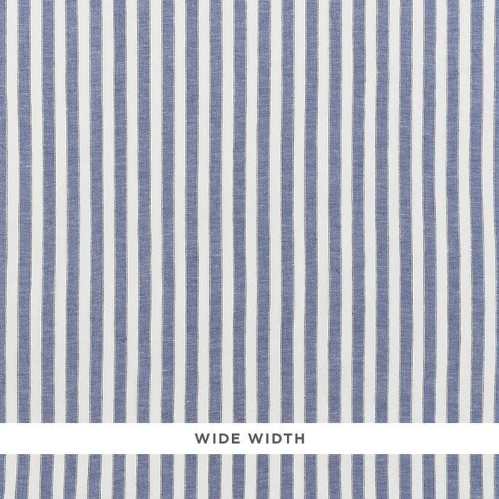 Regatta Linen Stripe Chambray 70030 by Schumacher Designer Fabric ESSENTIALS: SHEERS & CASEMENTS I LINEN 100% ITALY MARTINDALE 3,000 </p><p>Repeat: Horizontal: and Vertical: 1" (3CM) 118 - Swanky Fabrics -