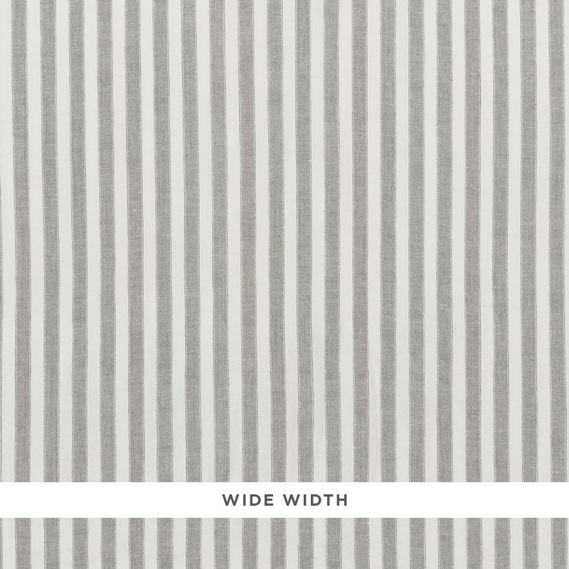 Regatta Linen Stripe Stone 70035 by Schumacher Designer Fabric ESSENTIALS: SHEERS & CASEMENTS I LINEN 100% ITALY MARTINDALE 3,000 </p><p>Repeat: Horizontal: and Vertical: 1" (3CM) 118 - Swanky Fabrics -