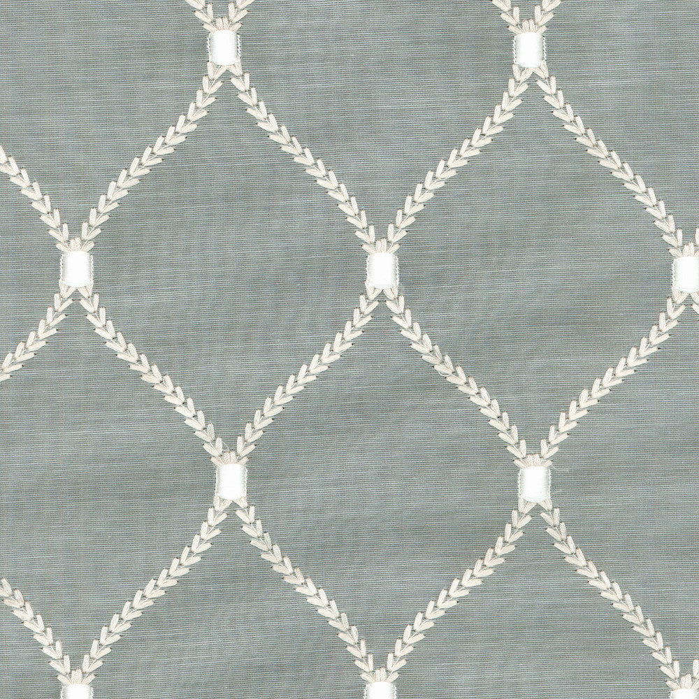 Dabney Emb Cloud 700480 by Williamsburg Designer Fabric - Base:75% Polyester 25% Rayon Back:100% Acrylic India Horizontal: 4.25 and Vertical: 6.25 56''Base 52'' Emb - Swanky Fabrics -