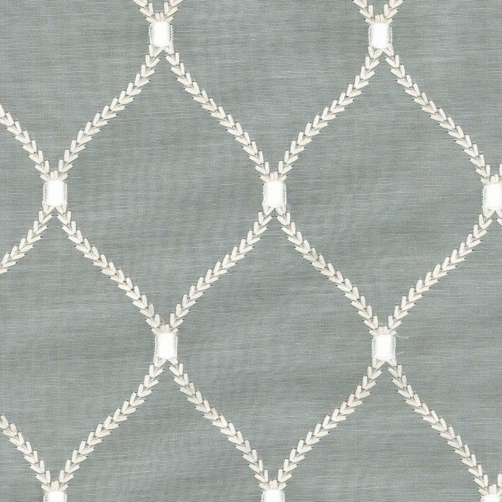 Dabney Emb Cloud Srd 700480 by Williamsburg Designer Fabric CWF CLASSICS V BASE:60% Polyester 40% Cotton EMBROID:100% Rayon INDIA Horizontal: 4.25" and Vertical: 6.25" 56" - Swanky Fabrics -