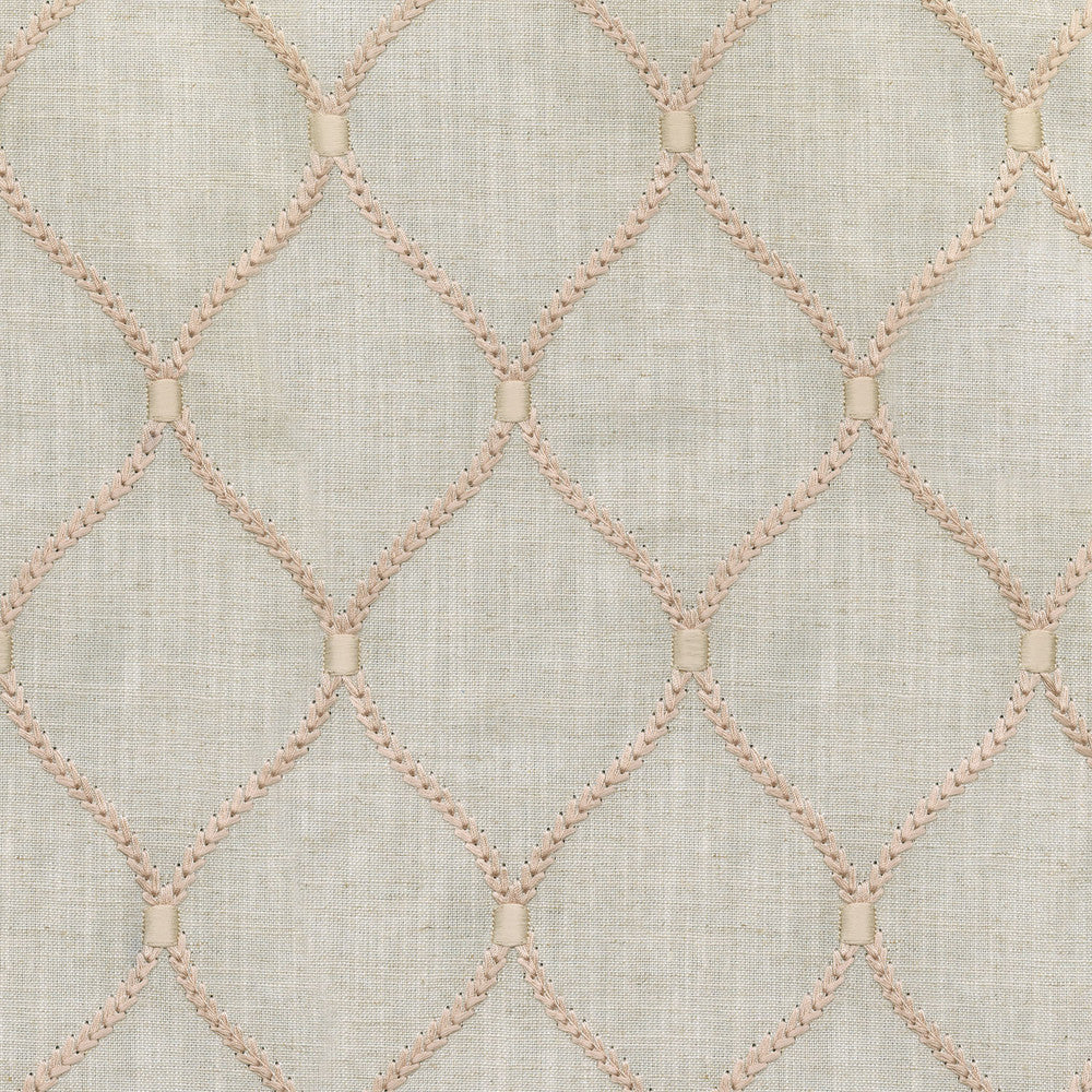 Deane Embroidery Blush-Nc 700500 by Williamsburg Designer Fabric - 70% Rayon 30% Linen Embroid:100% Rayon INDIA 39000 Horizontal: 4.25 and Vertical: 6.25 54 - Swanky Fabrics -