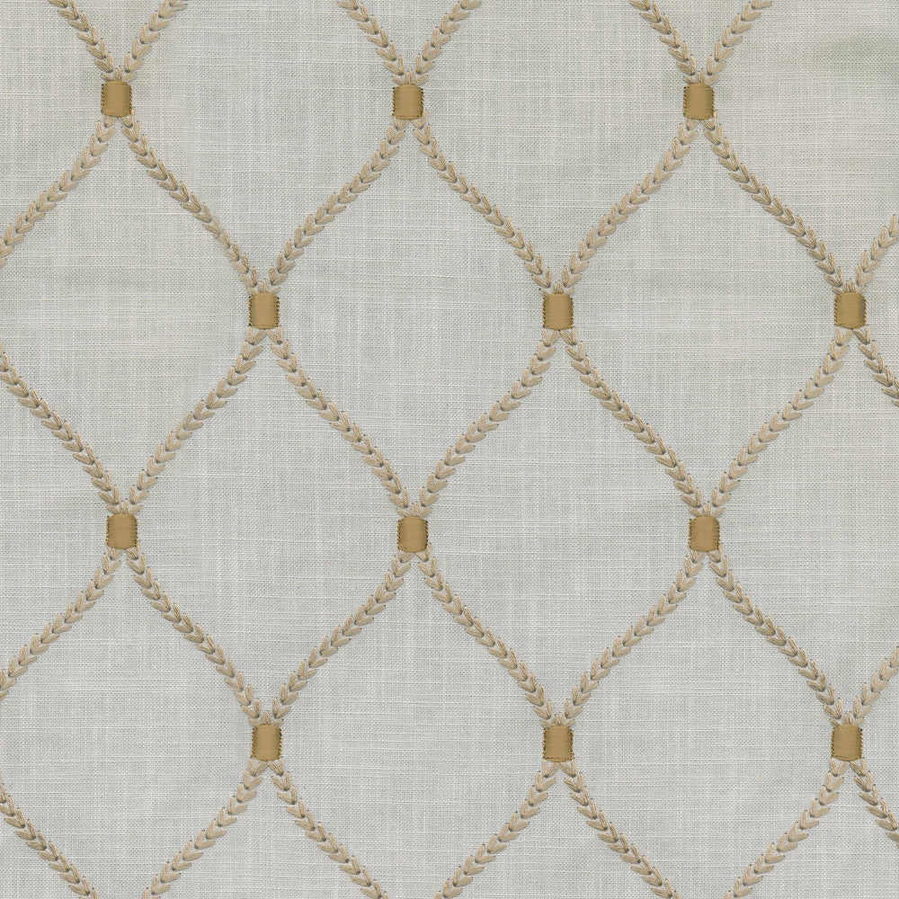 Deane Embroidery Gilded-Nc 700501 by Williamsburg Designer Fabric - 70% Rayon 30% Linen Embroid:100% Rayon INDIA 39000 Horizontal: 4.25 and Vertical: 6.25 54 - Swanky Fabrics -