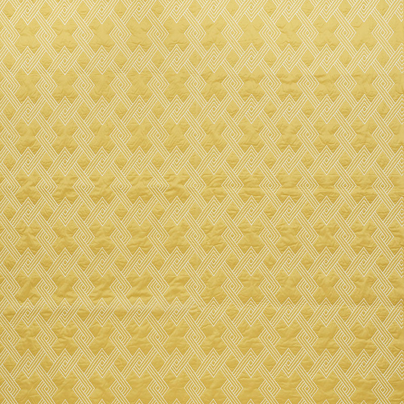 Hix Yellow 70140 by Schumacher Designer Fabric CLIQUE See Sample INDIA - </p><p>Repeat: Horizontal: 4 1/2" (11CM) and Vertical: 6 1/4" (16CM) 50 1/2" (128CM) - Swanky Fabrics -